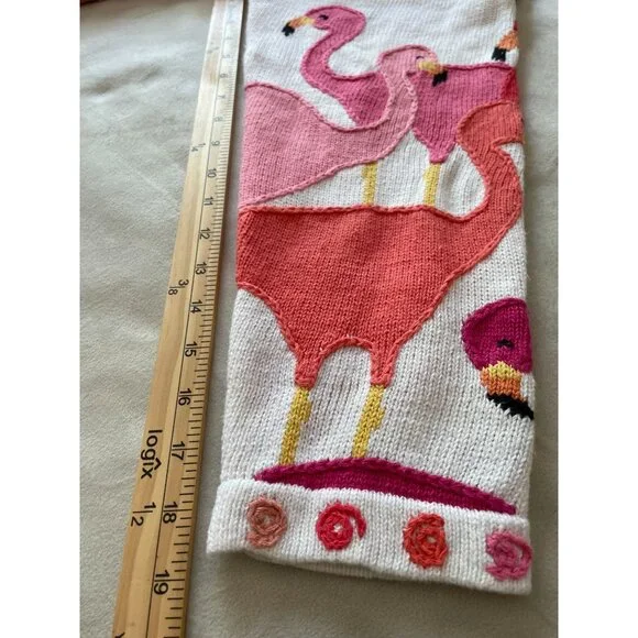 Vtg Design Option by Philip & Jane Gordon Flamingo Themed Knit Cardigan Sweater - Picture 5 of 11